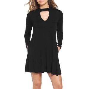 Socialite Mock Neck Knit Shift Dress